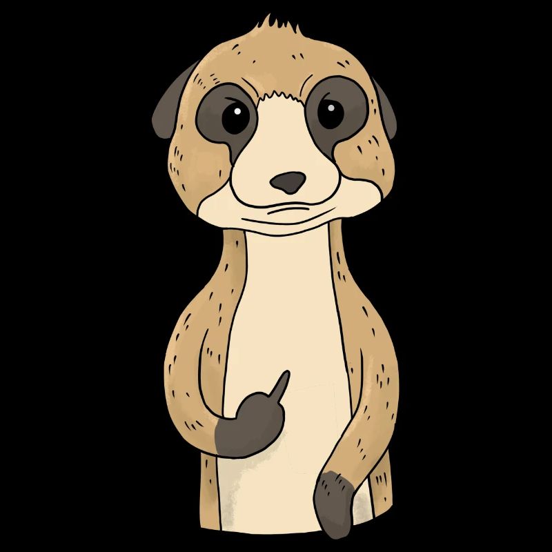 Mürrisches erdmännchen with middle finger