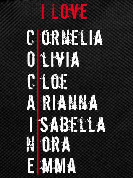 iLove Cocaine | White text