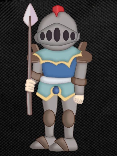 Guard in medieval armor