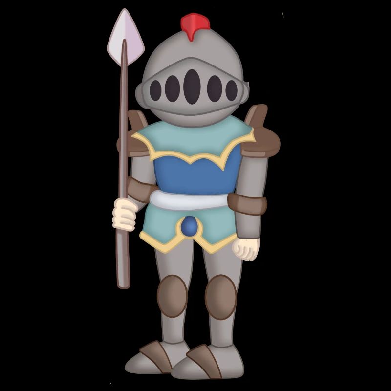 Guard in medieval armor