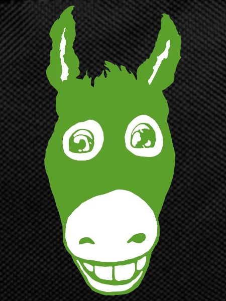Smiling donkey green