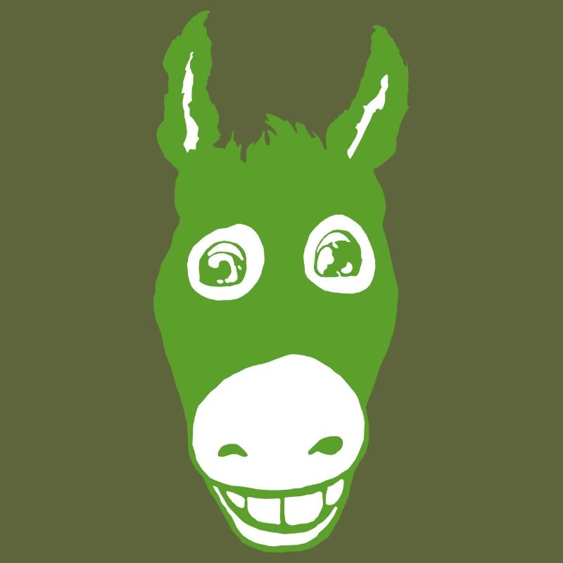 Vert âne souriant