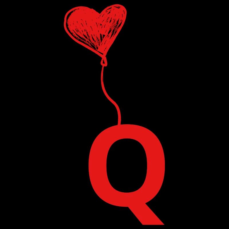 Buchstabe q Herz