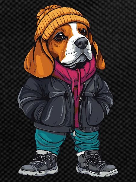 Beagle Dog Funny Winter