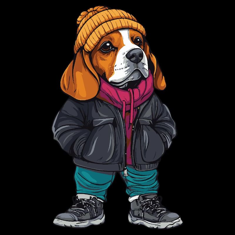Beagle Dog Funny Winter