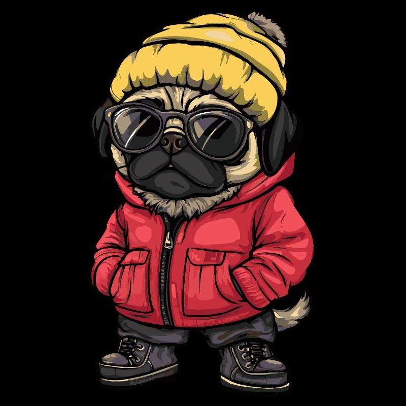 Mops Hund Cool Comic