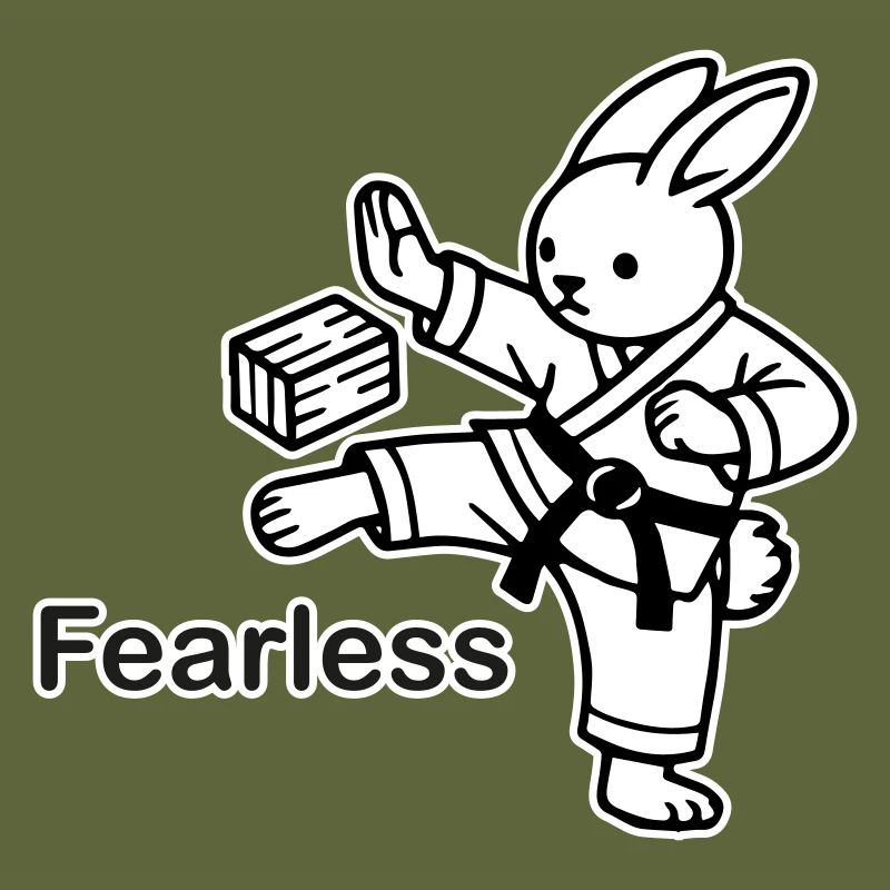 Lapin de karaté Couper du bois - Fearless Design