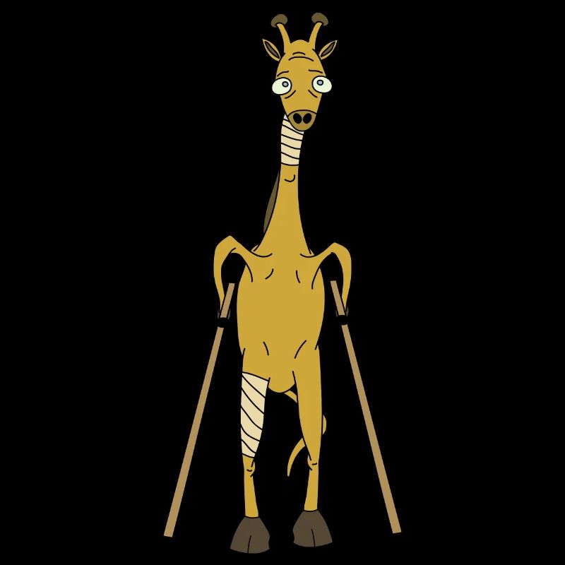 Giraffe on crutches!