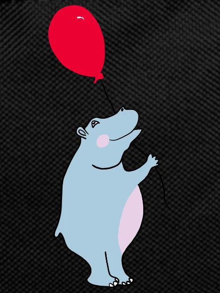 Blauer Hippo mit Ballon