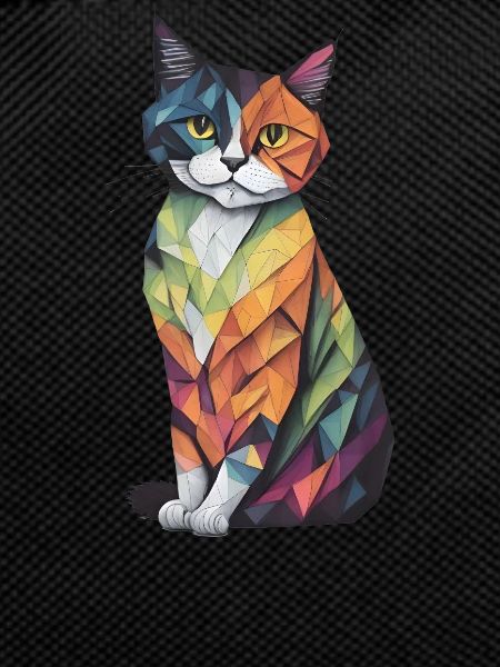 Watercoloured Geometric Cat