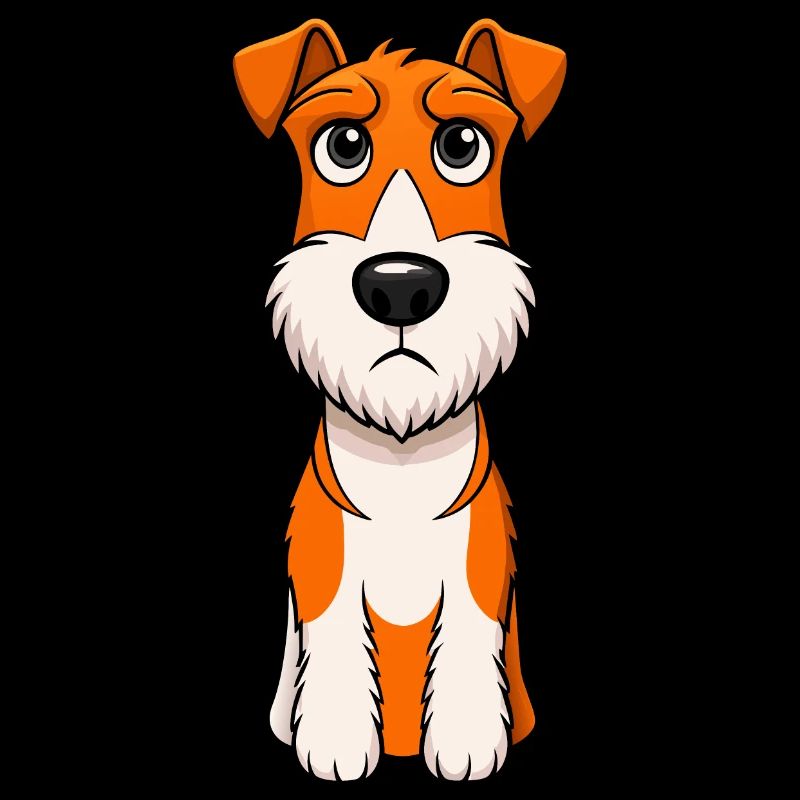 Wire Fox Terrier Pursuing Squirrel Puppy Artwork