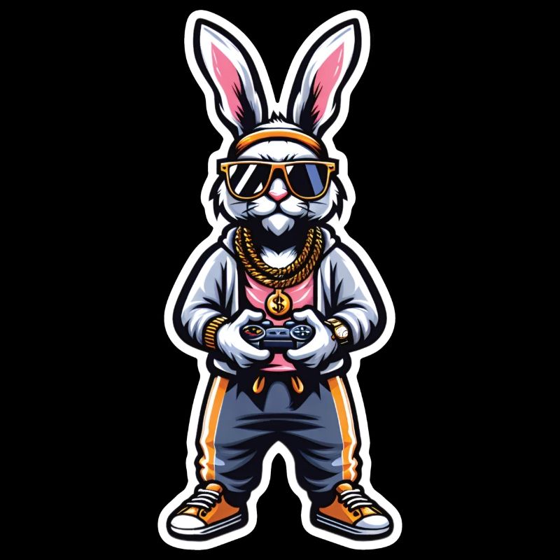 Cool Gamer Bunny With Sunglasses