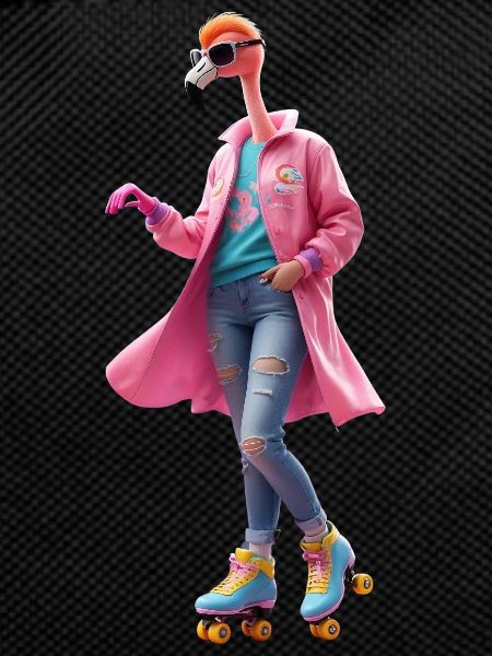 Roller skating Flamingo