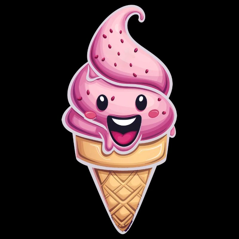 Création de crème glacée souriante
