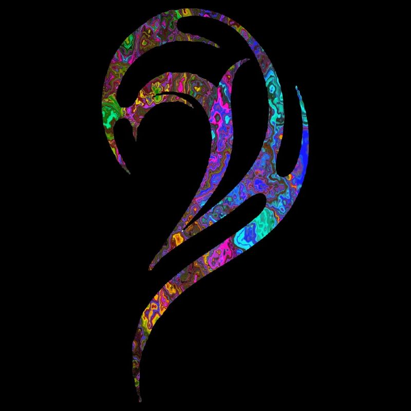 Gothic tattoo blue brown marbled