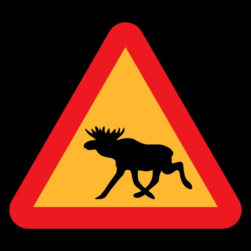 Attention Moose Warning Scandinavia Shield Gift