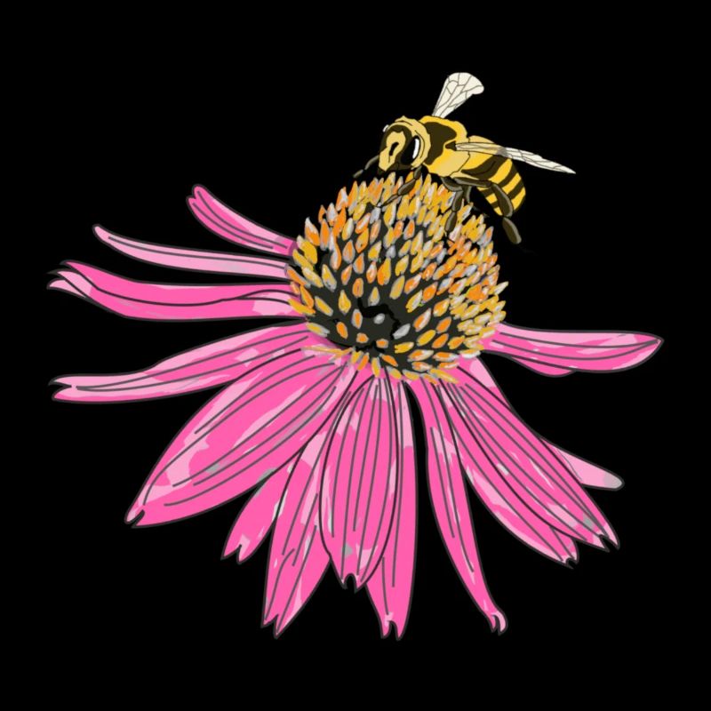 Échinacée, échinacée, abeille