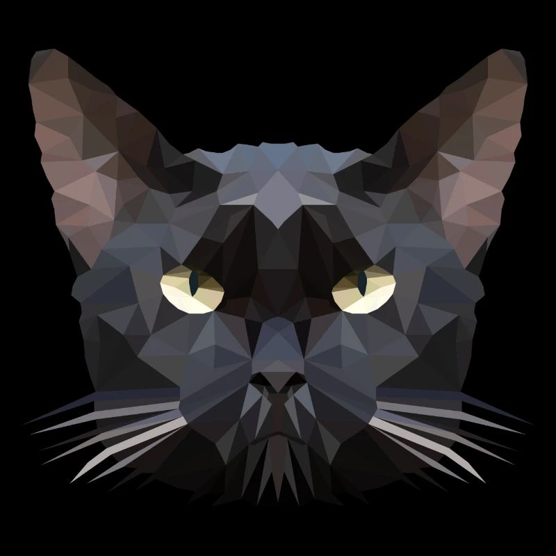 Chat tête de chat polygone