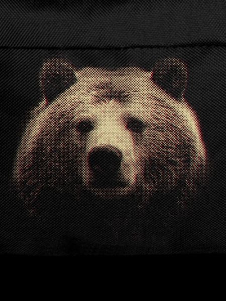 Red Halftone Bear Head