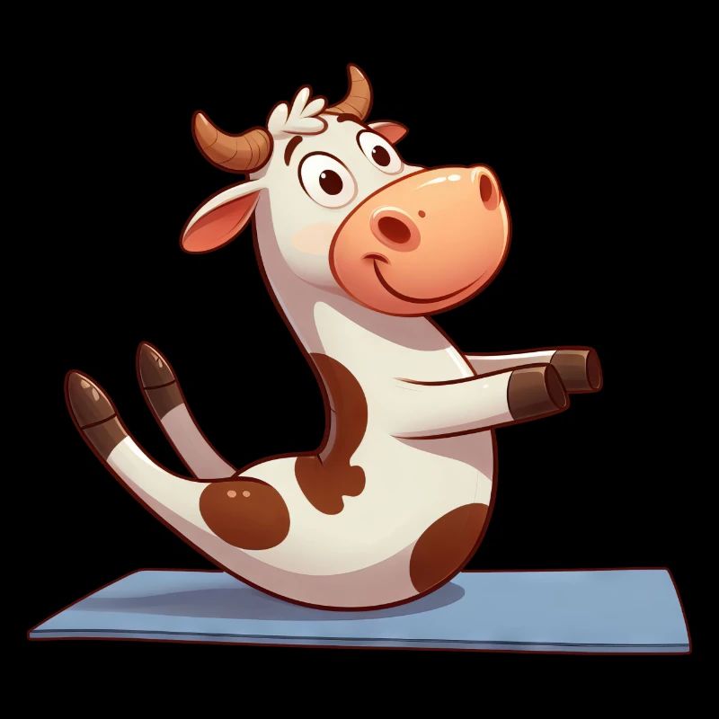 Kuh Stier Yoga Workout Comic