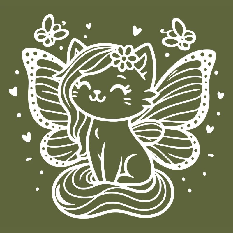 Chat ailé (blanc)