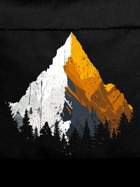 Golden Peak Mountain Silhouette