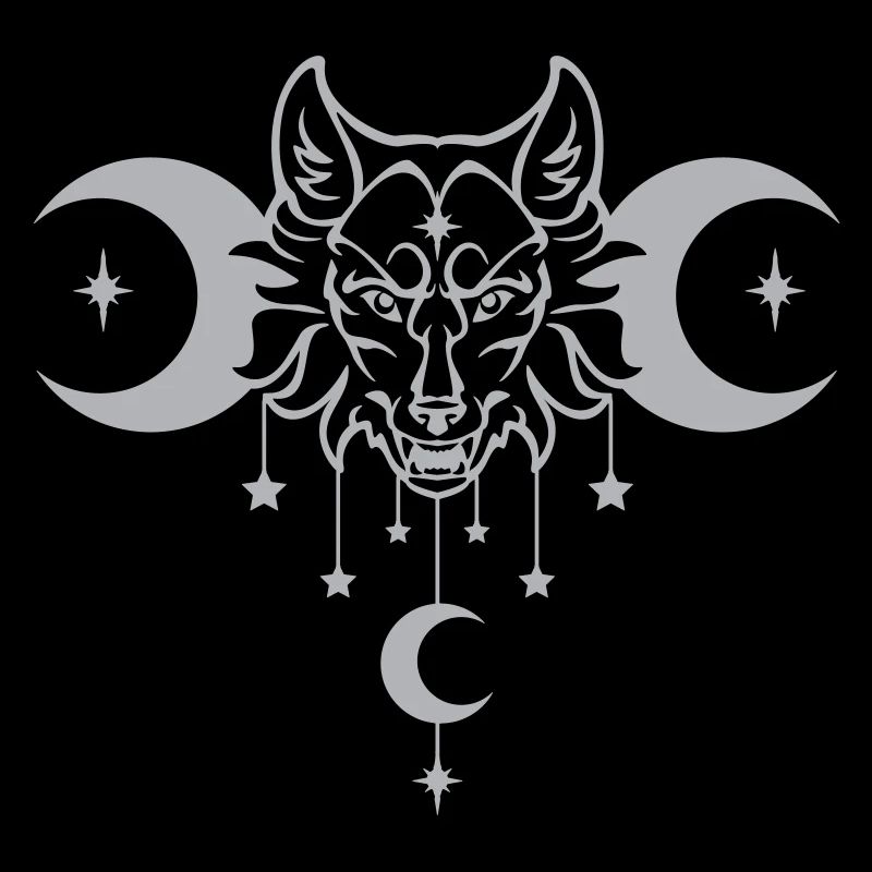 Wicca Moon Wolf - Anpassbare Farbe