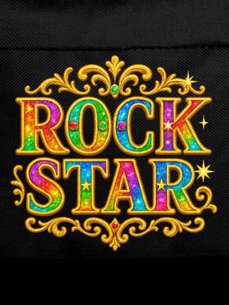 Vibrant Glitter Rock Star Embellishment