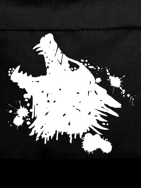White wolf howling