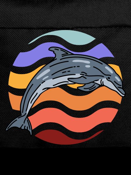 Dolphin in wave pattern