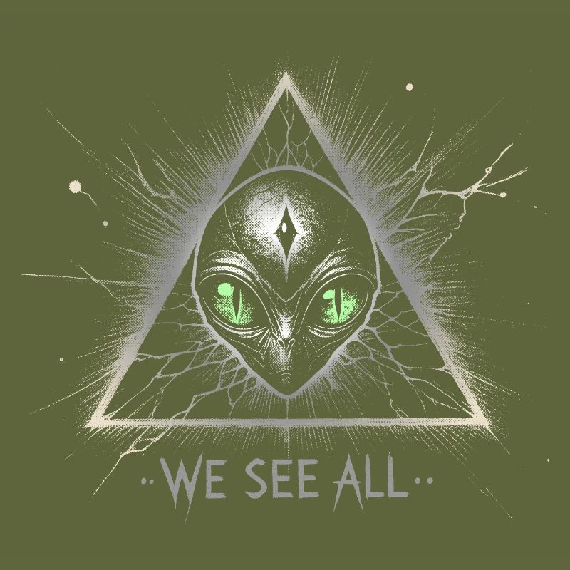 Alien Triangle We See All Cosmic Symbol Tee