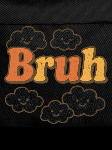 Bruh Clouds Glitter-Typografie