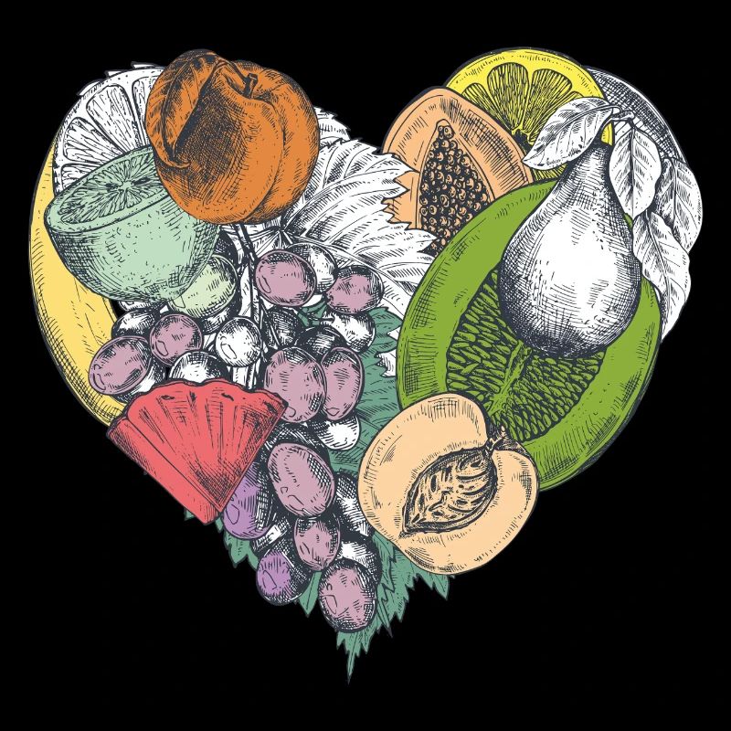 Collage Cœur de Fruit