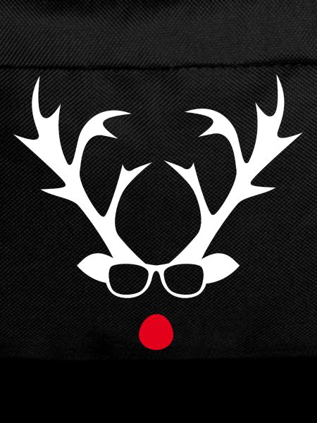 Rudolph with glasses silhouette design