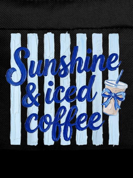 Sunshine & Iced Coffee on Blue Slats