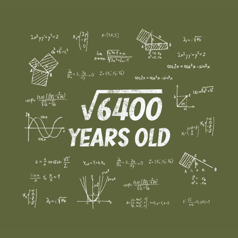 Square root from 6400 - 80th birthday math nerd