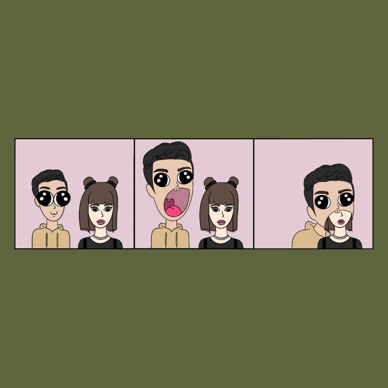 J’aime manger | | de style comique Triptyque