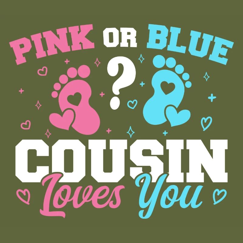 Rosa oder blauer Cousin liebt dich - Cousine