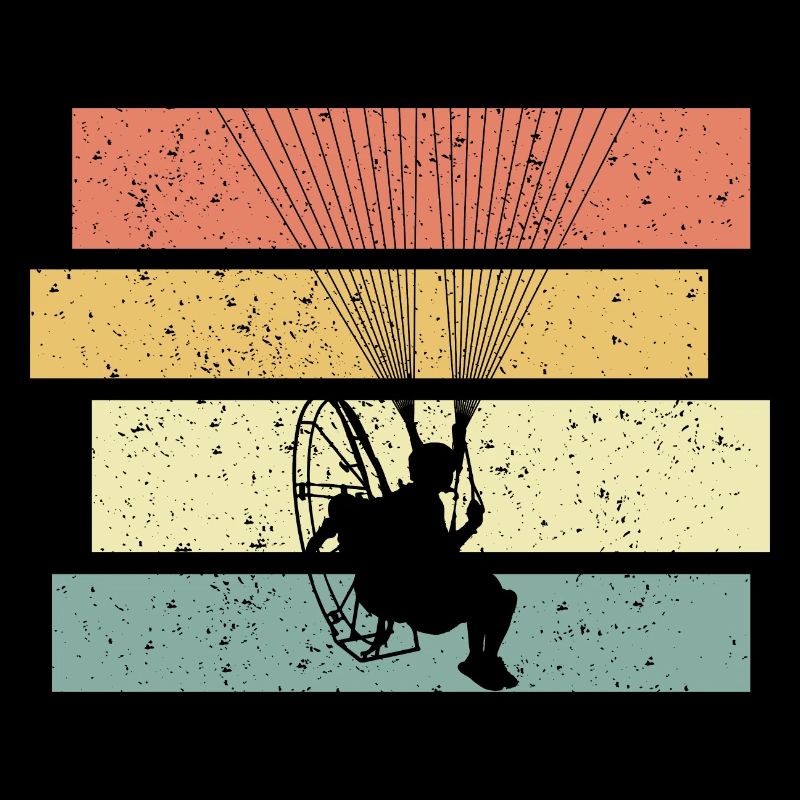Paramotoring vintage retro paraglider