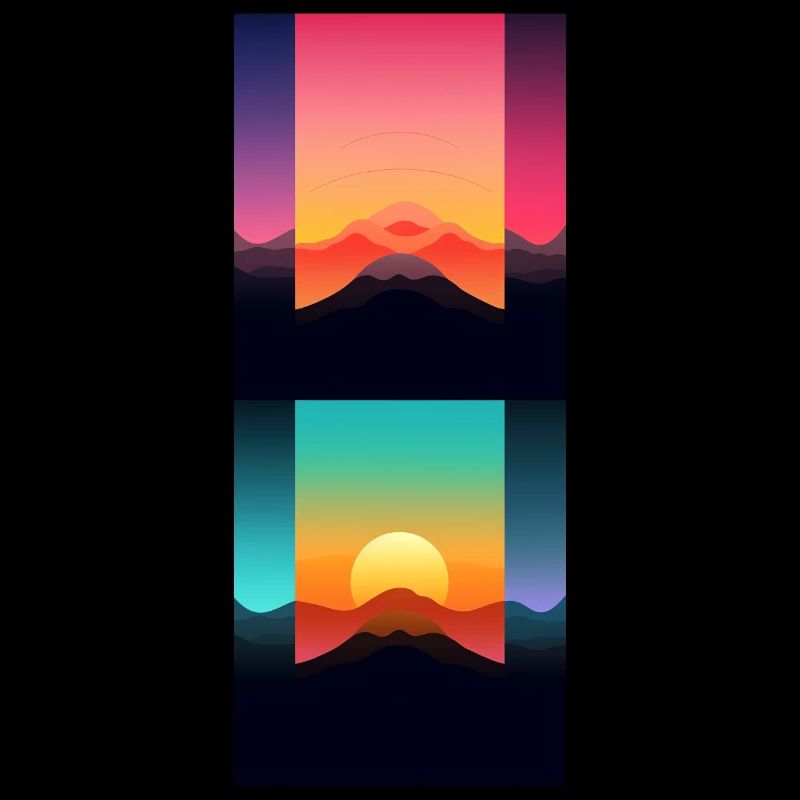 Mountain Landscape Geometric Art