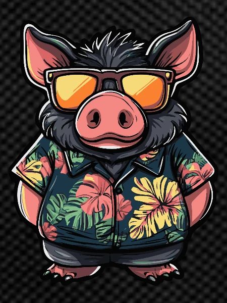 Pig Comic Holiday Wild Boar