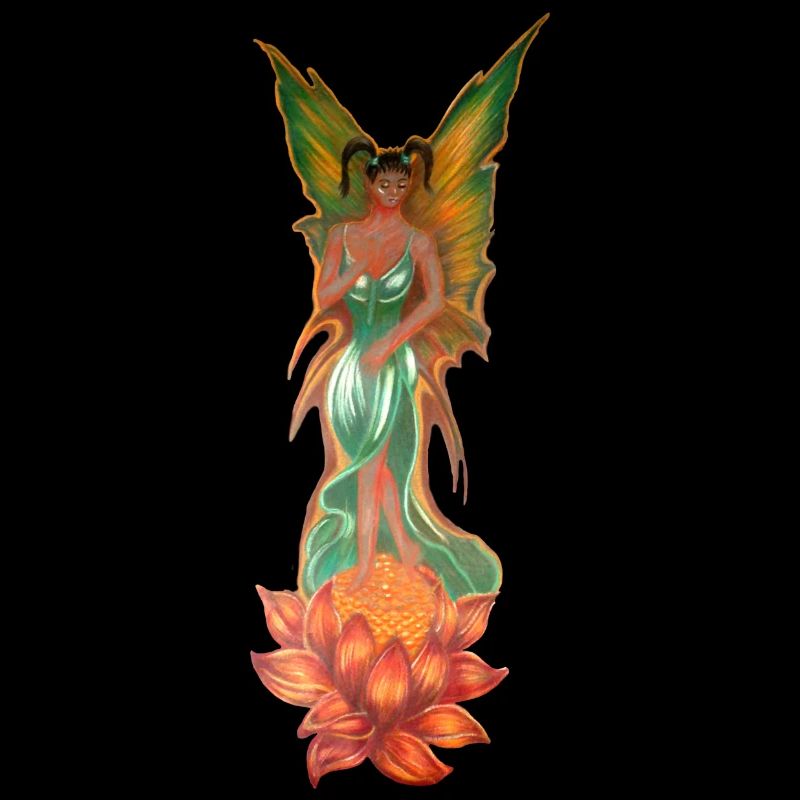 Enchanting elf from a lotus flower