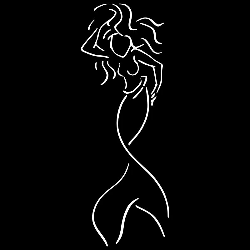 dessin au trait de sirène 03