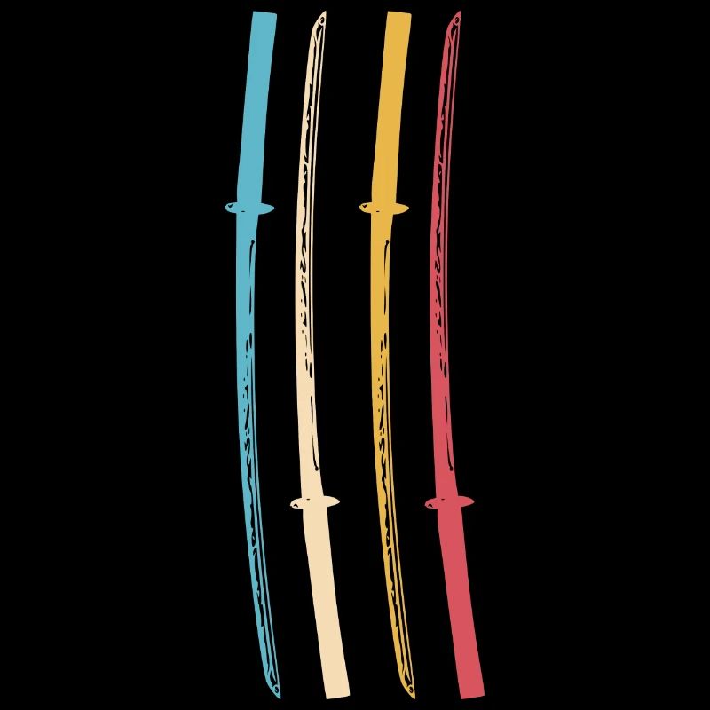 Samurai Japan Katana Ninja Sword retro vector 5