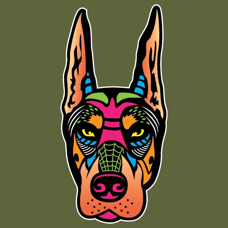 Schädel Dobermann. Maler Gift