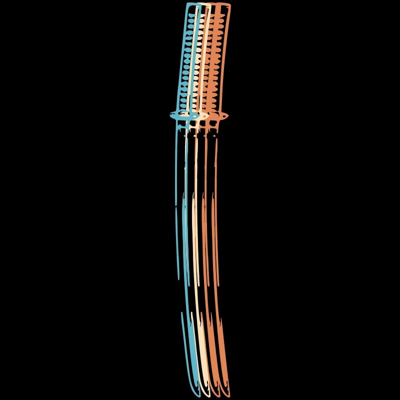 Samurai Japan Katana Ninja Sword retro Vector 2