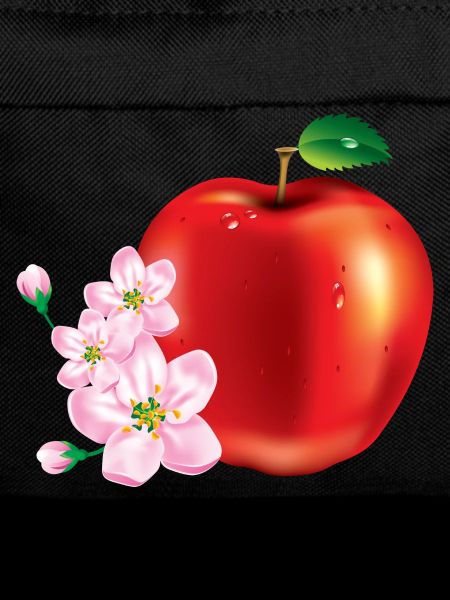 Apple with cherry blossom design