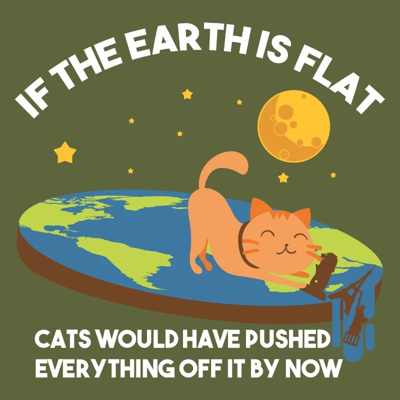 Satire du chat de la Terre plate