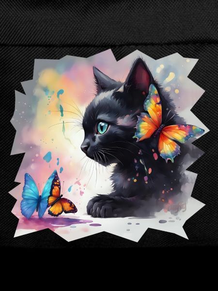 Kitten with butterflies