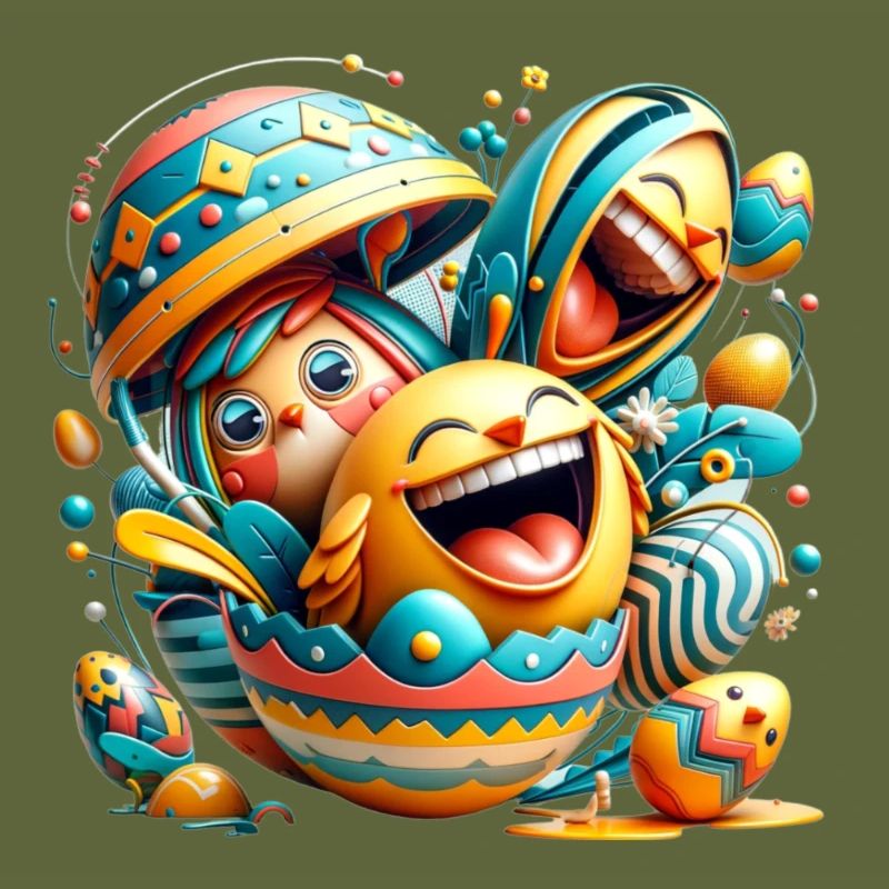 Easter graphic design in Mixed Dimensions style
